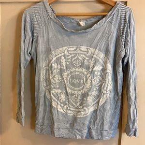 Light blue striped pullover!